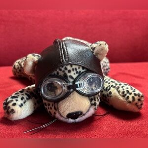 Aviator Cheetah Plush Toy with Goggles